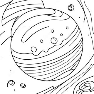 Page à colorier de la planète Jupiter | Page de coloriage Jupiter