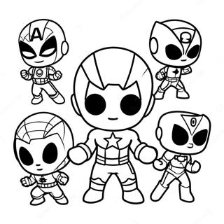 Page à colorier des super-héros Chibi Marvel | Page de coloriage Chibi Marvel