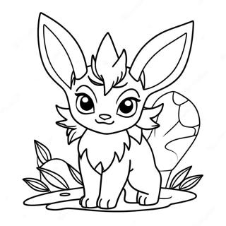 Page à colorier de Leafeon | Page de coloriage Leafeon