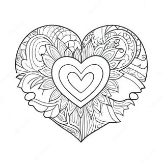 Page à colorier cœur coloré avec Dieu est Amour | Page de coloriage Dieu est Amour