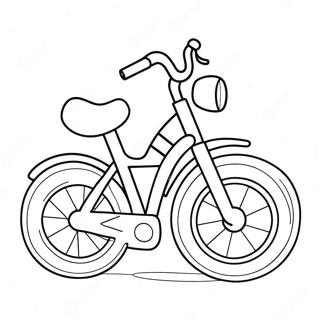 Page à colorier Vélo de dessin animé mignon | Page de coloriage Vélo