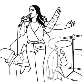 Page à colorier Dua Lipa en Performance sur Scène | Page de coloriage Dua Lipa