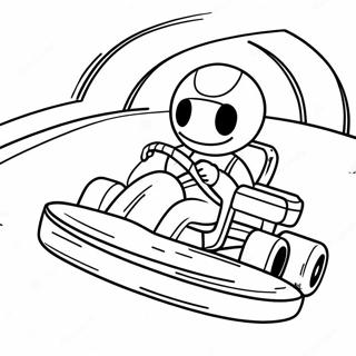 Page à colorier Course de Go Kart sur une Piste | Page de coloriage Karting