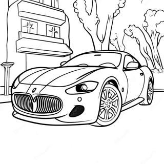 Page à colorier de voiture de sport Maserati | Page de coloriage Maserati