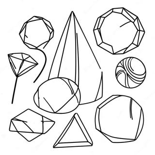 Page à colorier de formes 3D | Page de coloriage Formes 3D