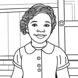 Page à colorier inspirante de Ruby Bridges | Page de coloriage Ruby Bridges