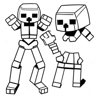 Page à colorier de Minecraft Mutant Skeleton | Page de coloriage Squelette Mutant Minecraft