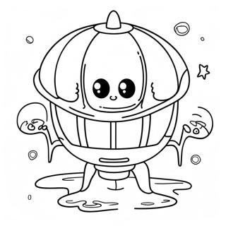Page à colorier de vaisseau spatial mignon | Page de coloriage Petit Espace