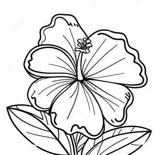 Page à colorier d'Hibiscus Tropical Vibrant | Page de coloriage Fleurs tropicales