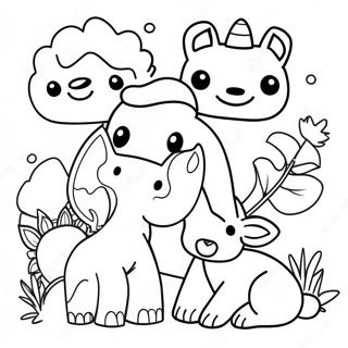 Page à colorier d'animaux en feutre colorés | Page de coloriage Feutre