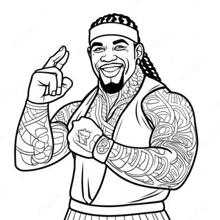 Page à colorier de Jey Uso | Page de coloriage Jey Uso