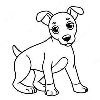 Page à colorier Chiot Doberman Joueur | Page de coloriage Doberman