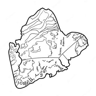 Page à colorier Contour de l'État du Maine | Page de coloriage Maine