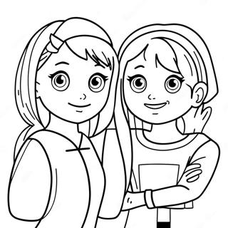 Page à colorier Sam et Cat | Page de coloriage Sam et Cat