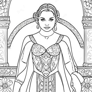 Padmé dans une robe élégante à colorier | Page de coloriage Padmé