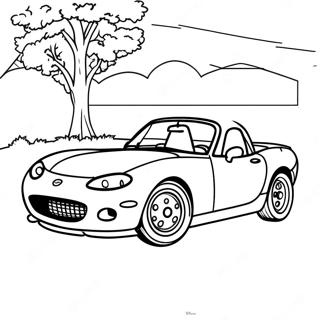 Page à colorier de voiture de sport Miata | Page de coloriage Miata