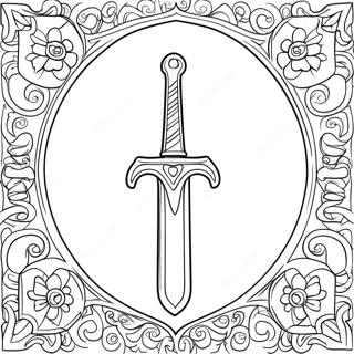 Page à colorier de l'épée maîtresse | Page de coloriage Épée maîtresse