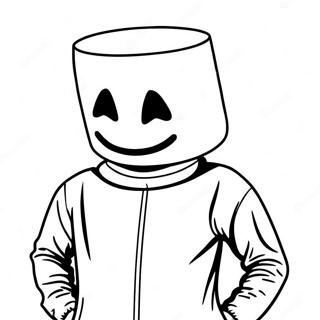 Page à colorier du personnage Marshmello | Page de coloriage Marshmello