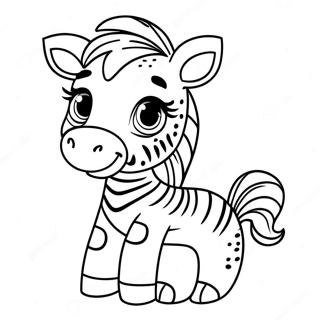 Page à colorier de bébé zèbre mignon | Page de coloriage Zèbre