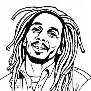 Page à colorier Bob Marley | Page de coloriage Bob Marley