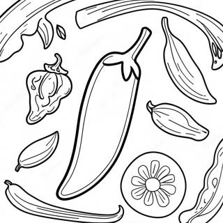Page à colorier Piment Chili Épicé | Page de coloriage Piment