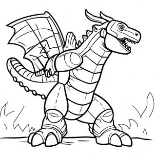 Page à colorier Mechagodzilla Fierce en Bataille | Page de coloriage Mechagodzilla