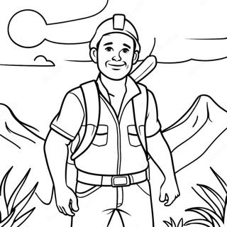 Page à colorier de l'aventure de l'explorateur | Page de coloriage Explorateur