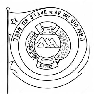 Page à colorier du drapeau de l'État de l'Utah | Page de coloriage Utah