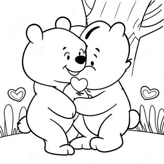 Winnie l'Ourson Saint-Valentin Coloriages