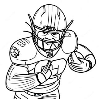 Page à colorier de Derrick Henry en pose d'action | Page de coloriage Derrick Henry