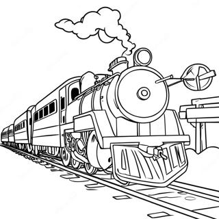 Page à colorier de train réaliste | Page de coloriage Train réaliste