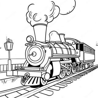 Page à colorier de train à vapeur | Page de coloriage Train réaliste