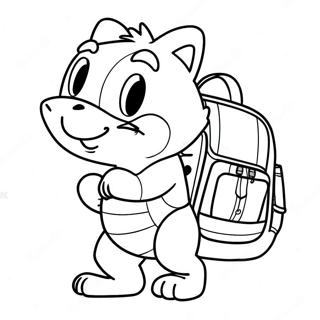 Page à colorier de Swiper avec un sac à dos coloré | Page de coloriage Swiper