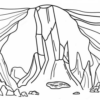 Page à colorier de formation rocheuse colorée | Page de coloriage Roche