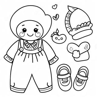 Page à colorier de vêtements pour bébés mignons | Page de coloriage Vêtements