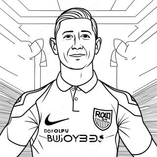 Page à colorier de Lewandowski | Page de coloriage Lewandowski