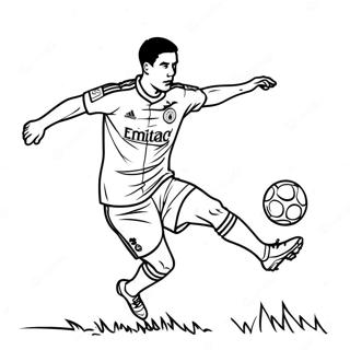 Page à colorier de Lewandowski marquant un but | Page de coloriage Lewandowski