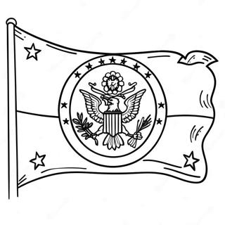 Page à colorier du drapeau de l'État vibrant | Page de coloriage Drapeau d'État