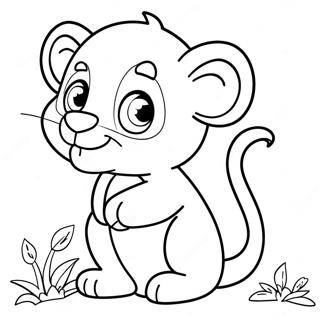 Page à colorier demi-feuille d'animaux mignons | Page de coloriage Demi-feuille
