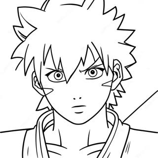 Page à colorier de Sasuke Uchiha en action | Page de coloriage Sasuke Naruto
