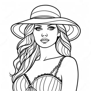 Page à colorier de modèle de mode réaliste | Page de coloriage Mode Réaliste