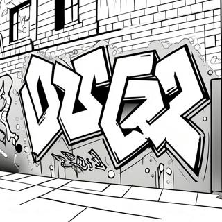 Page à colorier de graffiti urbain | Page de coloriage Ghetto