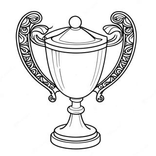 Page à colorier de trophée en or brillant | Page de coloriage Trophée
