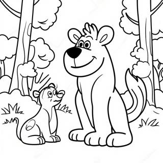 Page à colorier Aventure Animale Saison Ouverte | Page de coloriage Saison d'ouverture