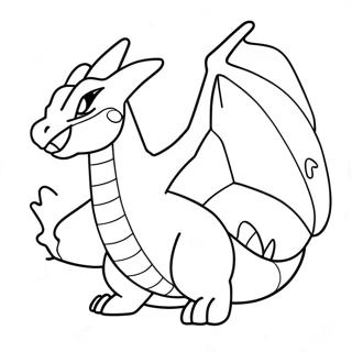 Page à colorier Charizard en vol | Page de coloriage Méga Pokémon