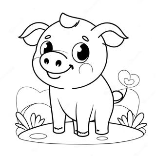 Page à colorier Cochon Mignon | Page de coloriage Cochon mignon