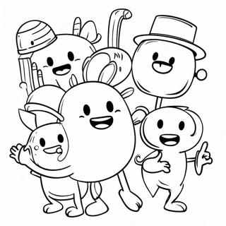 Page à colorier de personnages de mème amusants | Page de coloriage Mème