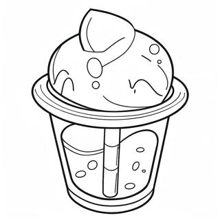 Page à colorier de tasse Slushie colorée | Page de coloriage Granité