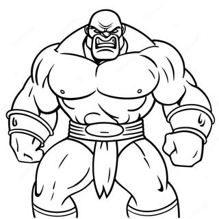 Page à colorier du puissant Juggernaut en action | Page de coloriage Juggernaut