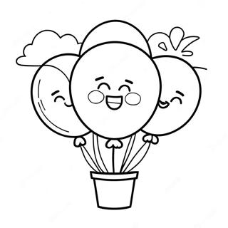 Page à colorier NabNab avec des ballons colorés | Page de coloriage NabNab